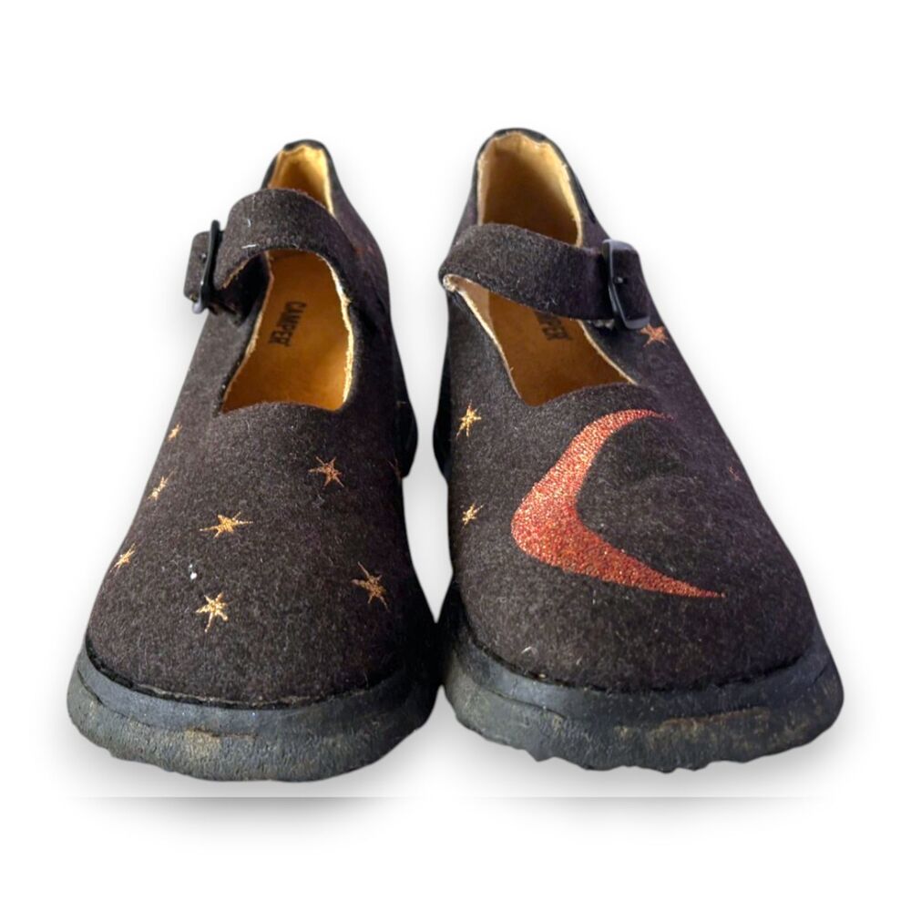Camper Size 37 Star & Moon Mary Jane Shoes | Black | Rubber Sole